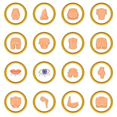 Plastik cerrah simgeler daire