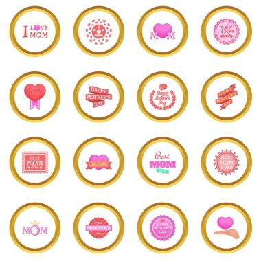 Anneler günü simgeler daire