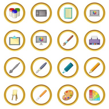 Çizim ve boyama aracı simgeler daire