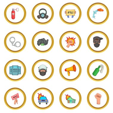 Protesto öğeleri simgeler daire