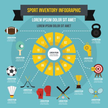 Spor stok Infographic kavramı, düz stil