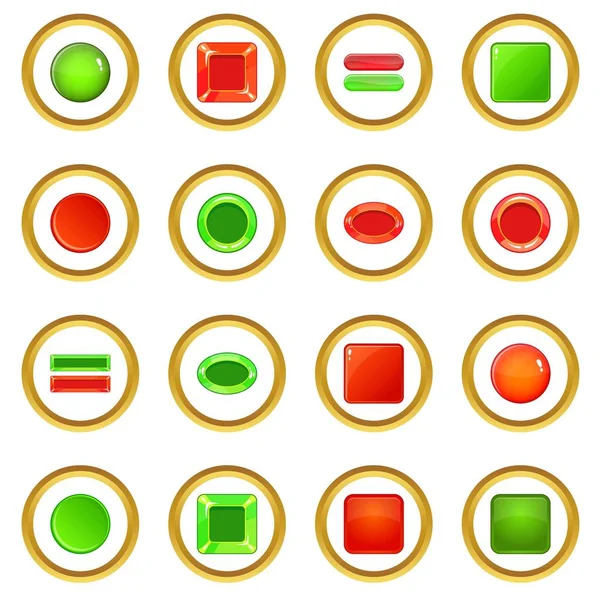 Botones web en blanco iconos círculo — Archivo Imágenes Vectoriales
