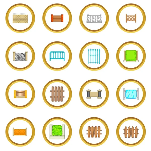Fencing modules icons circle — Stock Vector