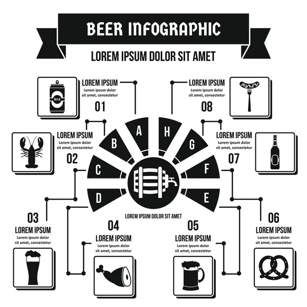 Bira Infographic kavramı, basit tarzı — Stok Vektör