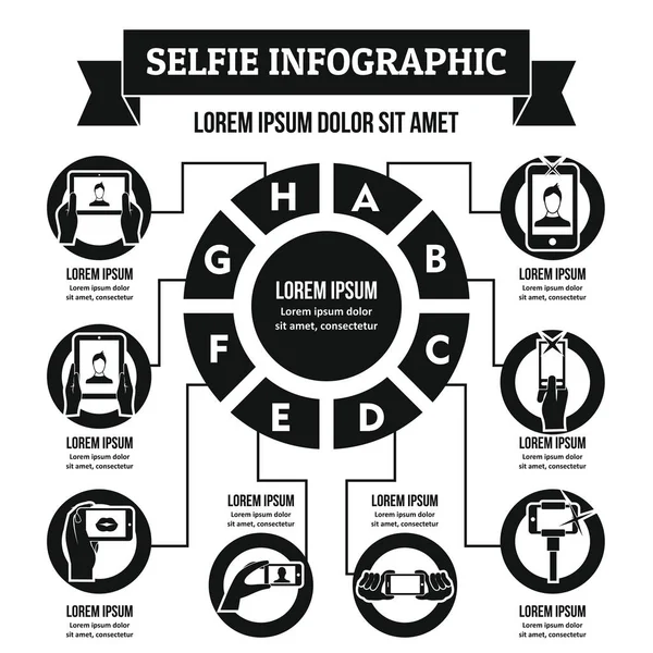 Selfie infografika koncept, jednoduchý styl — Stockový vektor