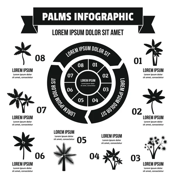 Dlaně infografika koncept, jednoduchý styl — Stockový vektor