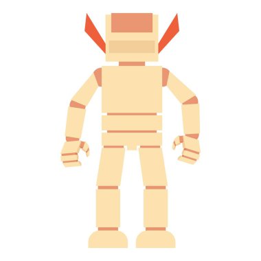 İnsansı robot simgesi, karikatür tarzı