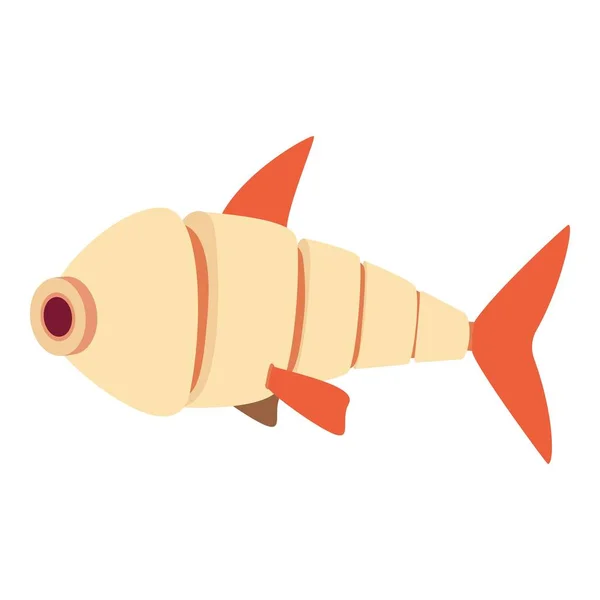 Robot fisk ikon, tecknad stil — Stock vektor