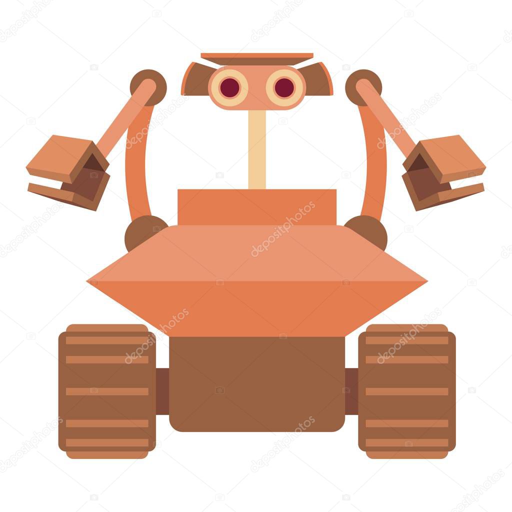 Robot collector icon, cartoon style