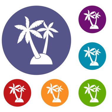 Palmiye ağaçları Icons set