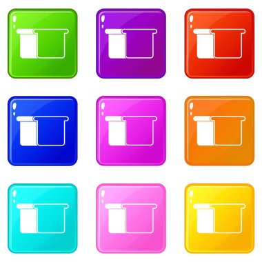 White bread icons 9 set