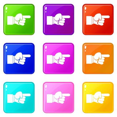 İşaret el hareketi simgeleri 9 set