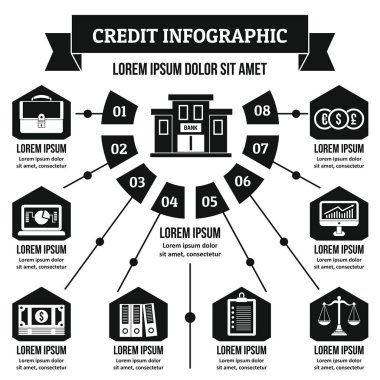 Kredi infografik kavramı, basit stil