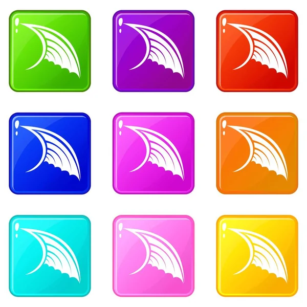 Wing icons 9 set — Stock vektor