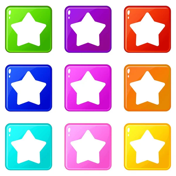Star ikoner 9 set — Stock vektor