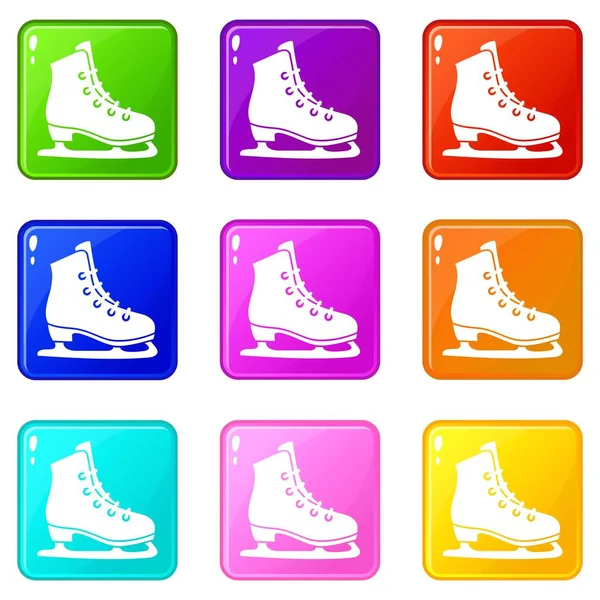 Patins icônes 9 ensemble — Image vectorielle