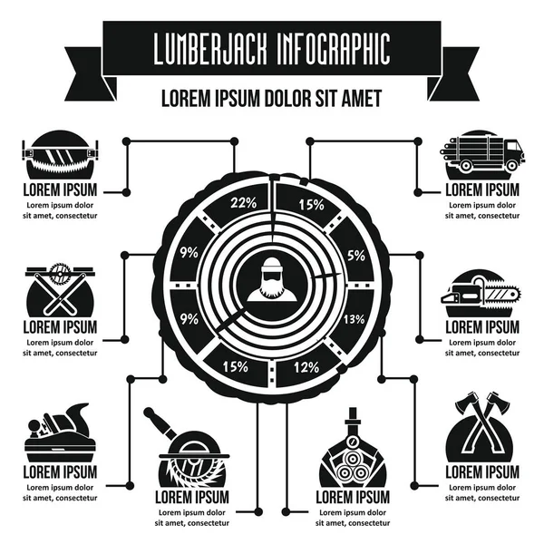 Lumberjack infografik kavramı, basit tarzı
