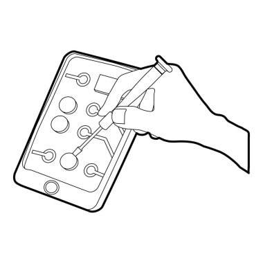 Gadget tazminat simgesi, anahat stili