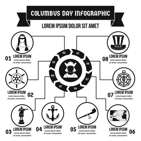 Columbus Günü infografik kavramı, basit stil