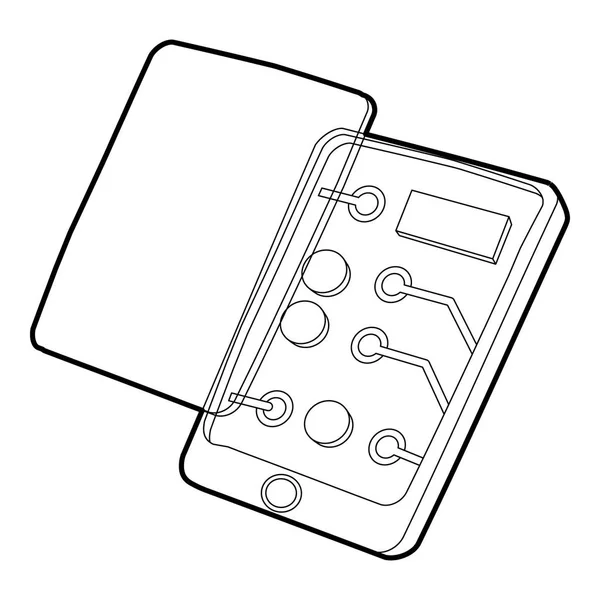 Дизассемблированный значок гаджета, стиль контура — стоковый вектор