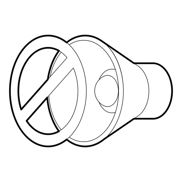 Geen geluid, dempen pictogram, Kaderstijl — Stockvector