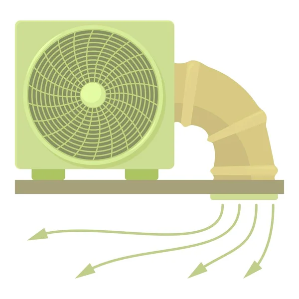 Sistema ventilatore e tubo icona, stile cartone animato — Vettoriale Stock