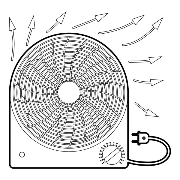 Ventilator kachel pictogram, Kaderstijl — Stockvector