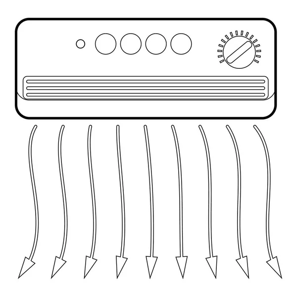 Ikone der Wandheizung, Umrissstil — Stockvektor
