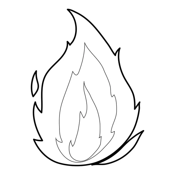 Flame icon, outline style — Stock Vector