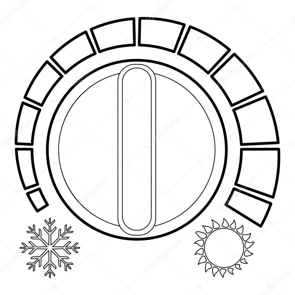 Cold heat regulator icon, outline style
