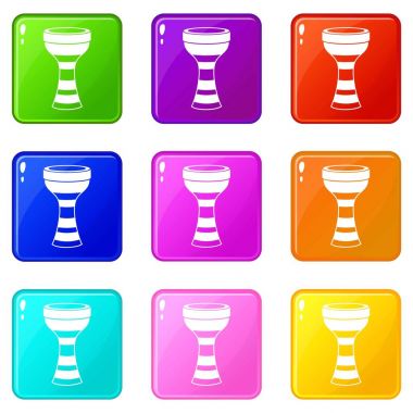 Afrika davul simgeleri 9 set