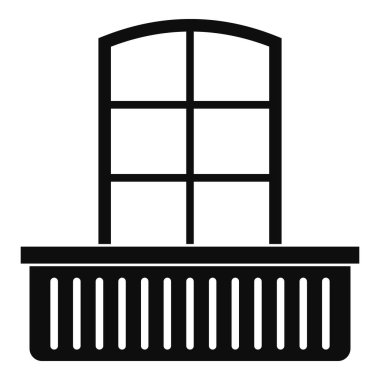 Balkon simgesi, basit tarzı ile kapı