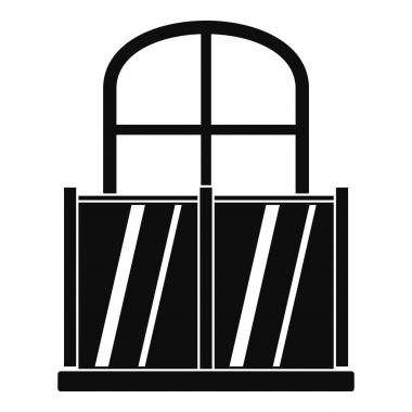 Camlı balkon simgesi, basit tarzı