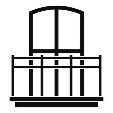 Geniş balkon simgesi, basit tarzı