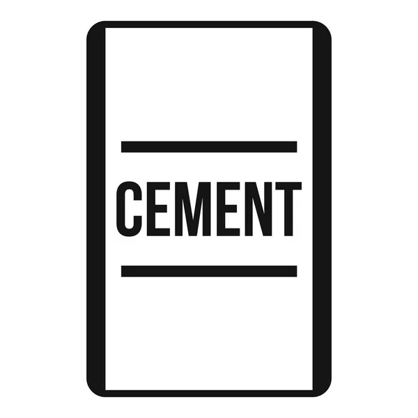 Cement pictogram, eenvoudige stijl — Stockvector