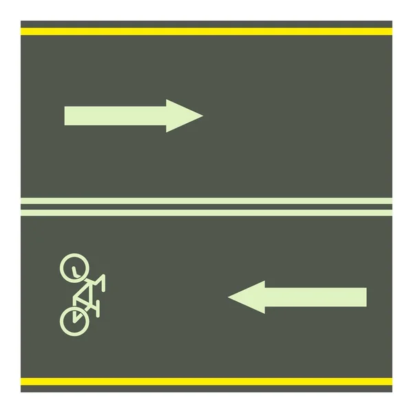 Icono de carril bici, estilo de dibujos animados — Vector de stock