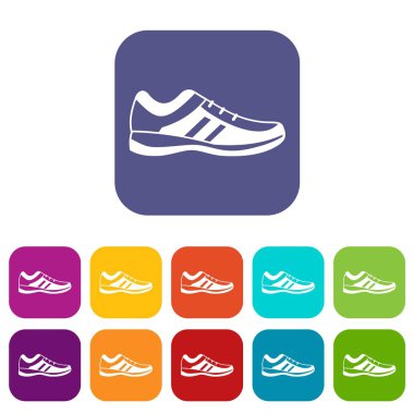 Erkek spor ayakkabı Icons set