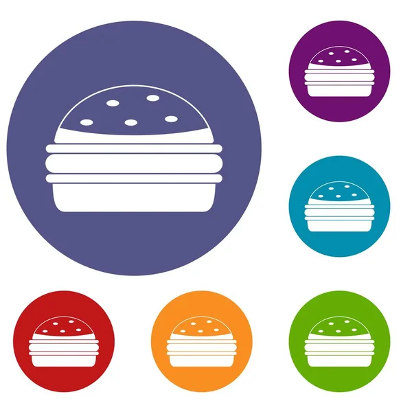 Burger-Ikonen gesetzt — Stockvektor