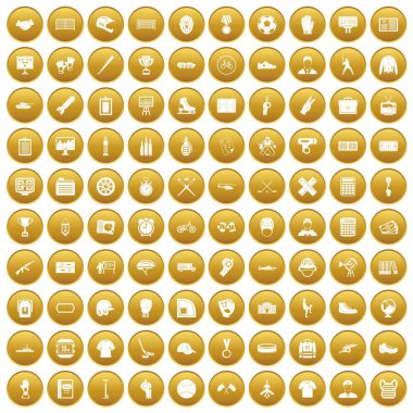 Altın 100 erkek takım Icons set