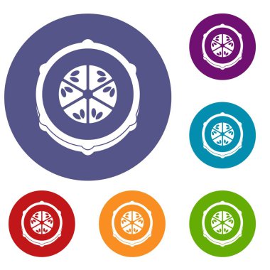 Dilim taze salatalık Icons set