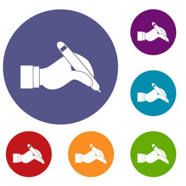 Siyah kalem Icons set tutan el