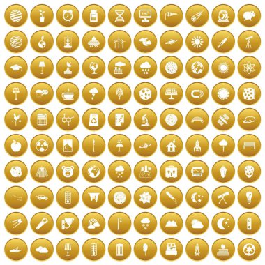 Altın 100 ay Icons set