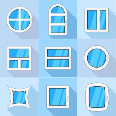Farklı windows Icons set, düz stil