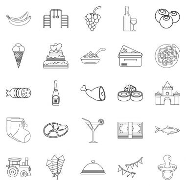 Dondurma Icons set, anahat stili