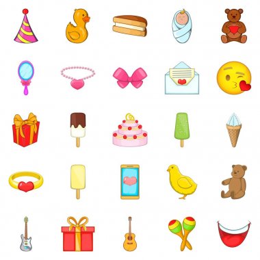 Kek Icons set, karikatür tarzı