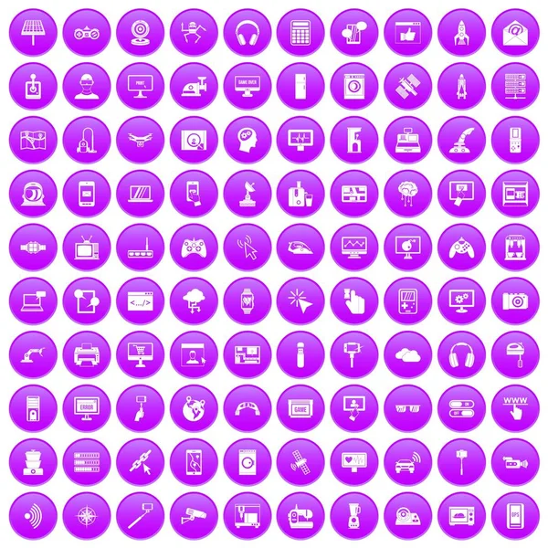 Mor 100 yazılım Icons set