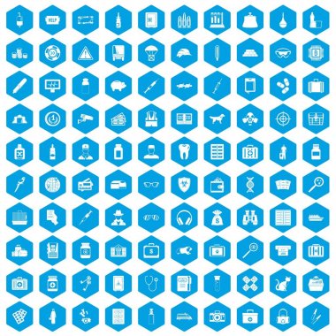 100 büyük simgeleri mavi ayarla