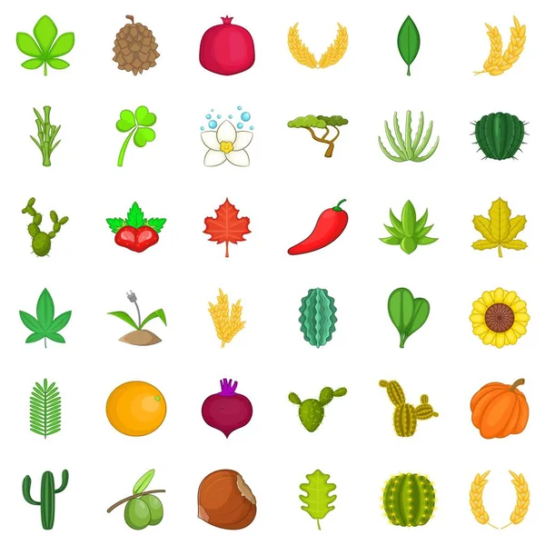 Bitki Icons set, karikatür tarzı