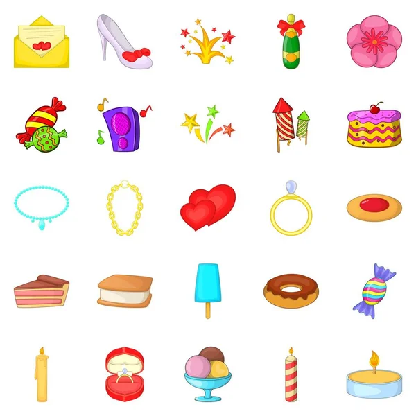 Mekan Icons set, karikatür tarzı