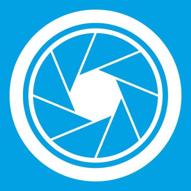 Beyaz fotoğrafik objektif simge